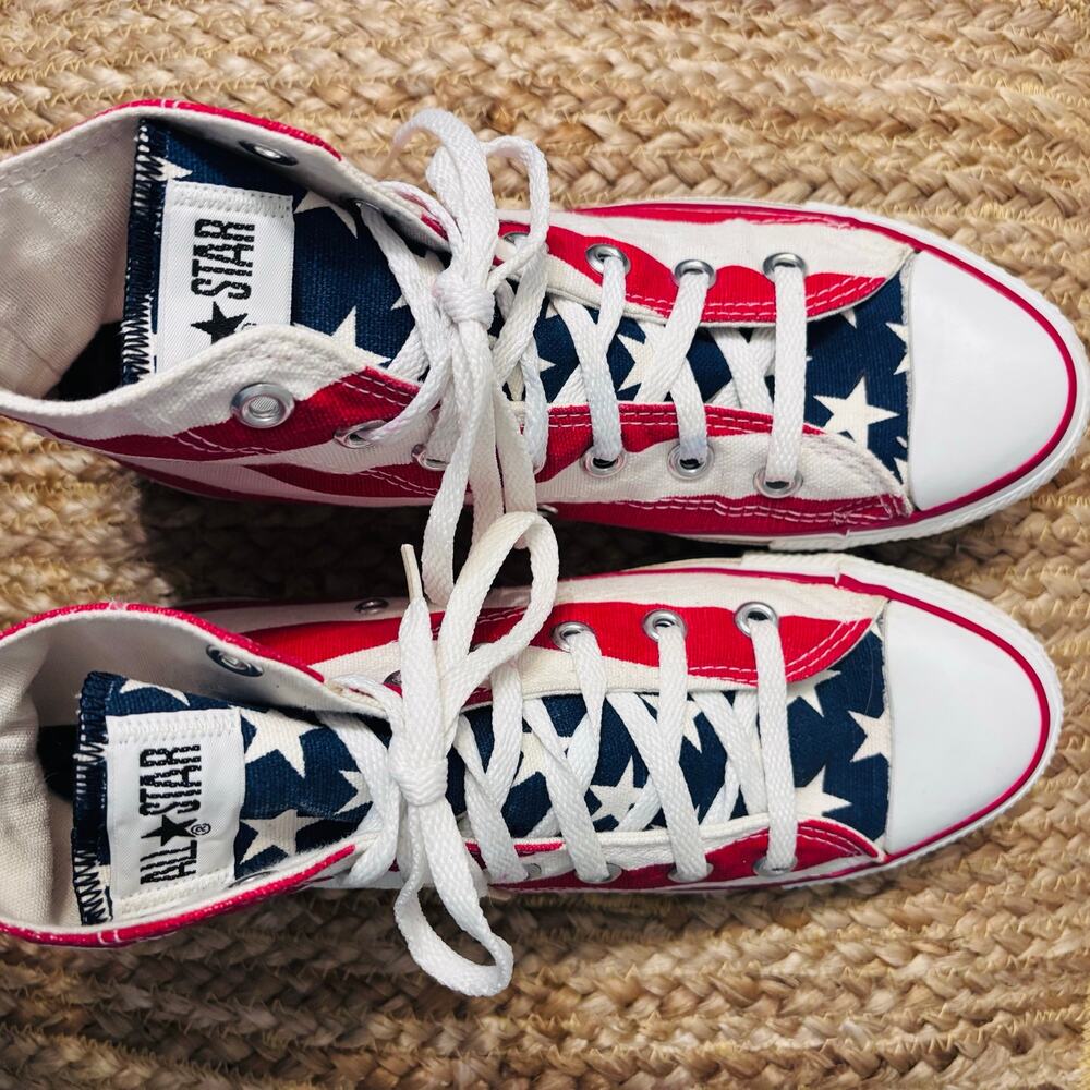 Vintage Converse Chuck Taylor All Star USA "Stars & Bars" High Tops sz 6M/ 8W - Picture 4 of 6